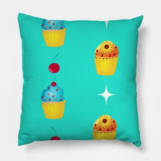 Cupcakes and Cherries Pattern Pillow