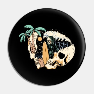 Surf Head Split Skull Pin