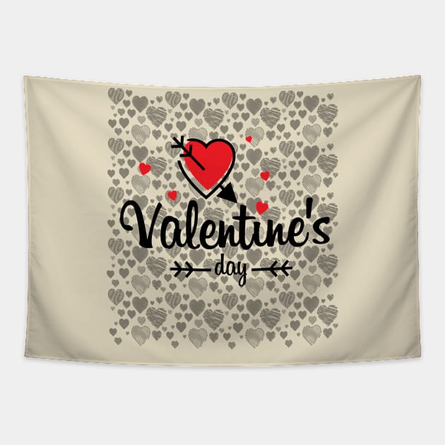 I love you For Ever,Valentine Day Tapestry by barwarrior