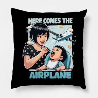 Here Comes The Airplane Mom Son Funny Mother's Day Saying Pillow
