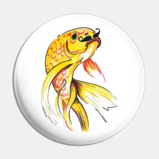 Fish with moustache Pin