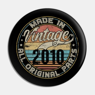 Classic 10th Birthday Gift For Men Women Vintage 2010 Pin