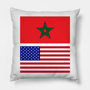 Moroccan and USA Flag Pillow