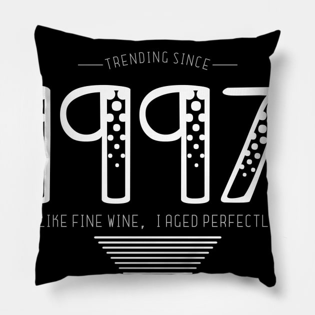 23rd Birthday T-Shirt - Vintage 1997 Pillow by Reshartinc