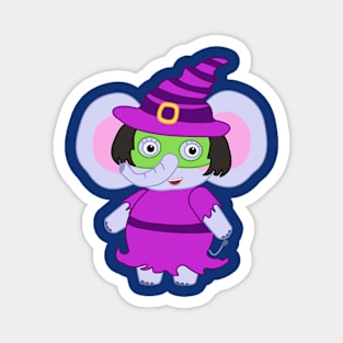 Emma Elephant - Halloween Witch costume Magnet
