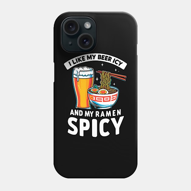 Icy Beer Spicy Ramen Party Pub Crawl Bar Game Night Novelty Funny Beer Phone Case by KsuAnn