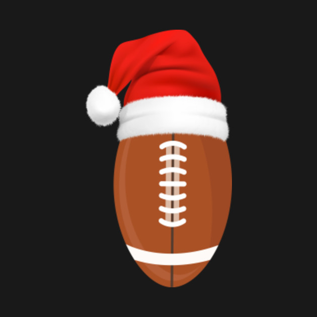 Disover Christmas Football Ball Santa Hat Funny Sport Xmas Boys Men - Christmas Football - T-Shirt