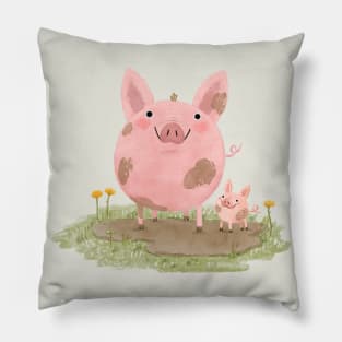 Piggies in a Mud Puddle Pillow