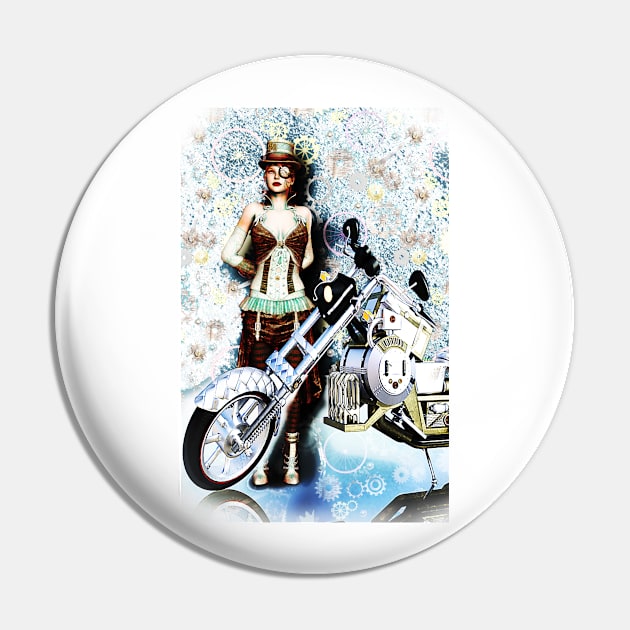 Steampunk Girl Pin by RoxanneG