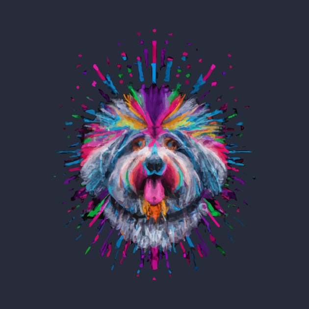 Bolognese Dog Colorful Artwork by Furrban