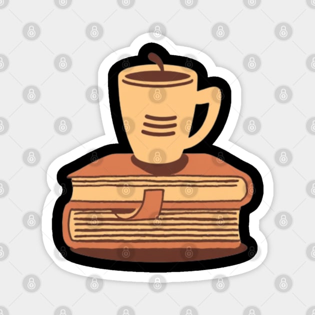 Retro Cafe Books and Coffee Magnet by SR8891