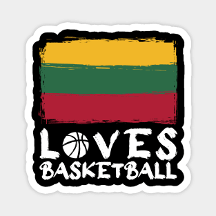 Lithuania Loves Basketball Magnet