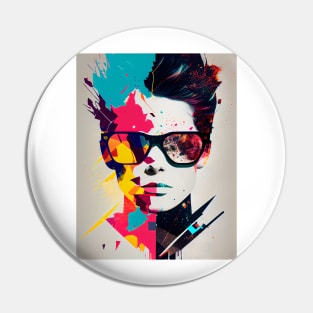 Modern pop art style woman portrait Pin