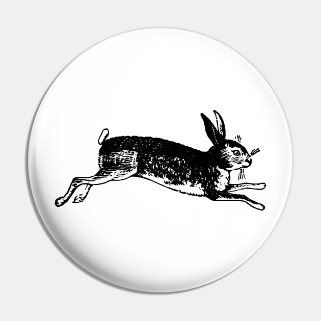 British Holiday Rabbit - black Pin by badvibesonly