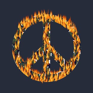 Peace symbol in flames T-Shirt