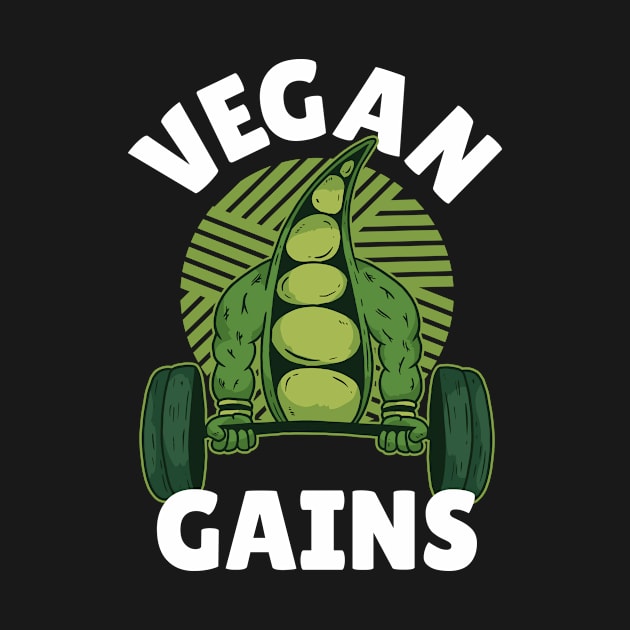 Vegan Gains Funny Vegan Gift by CatRobot