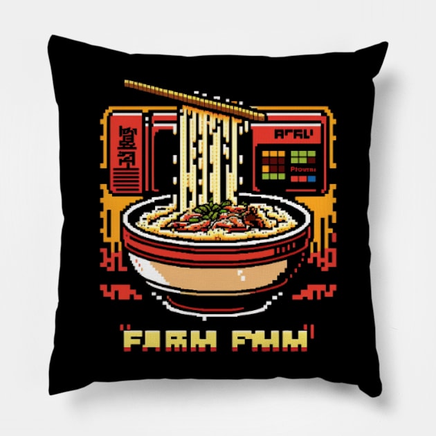 Ramen Pixel Art Pillow by Pixel-Eye