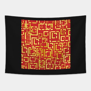 Deco Gold Blocks on Red 5748 Tapestry