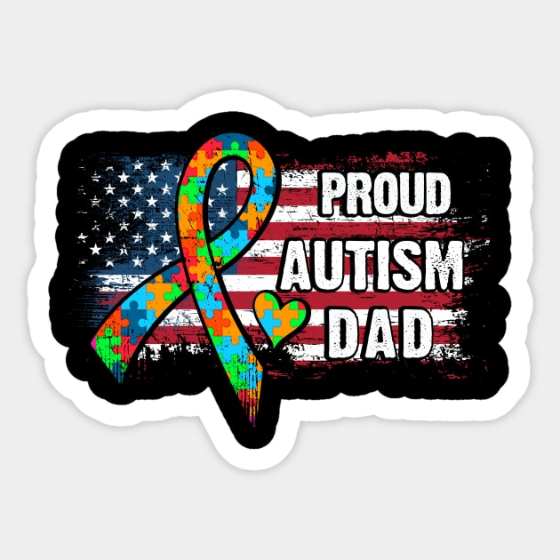 Autism Awareness Proud Autism Dad Vintage Us Flag T-Shirt Autism Awareness Proud Autism Dad Vintage Us Flag T-Shirt