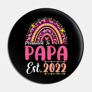 Promoted to Papa Est.2022 Rainbow Dad to Be New Dad Pin