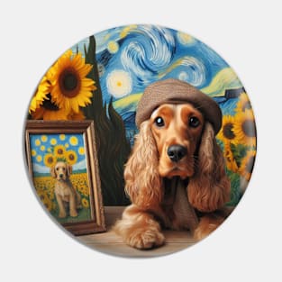 Cocker spaniel watercolor Pin