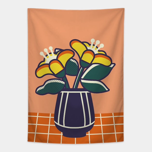 Flowers in a vase Tapestry by bikorongae