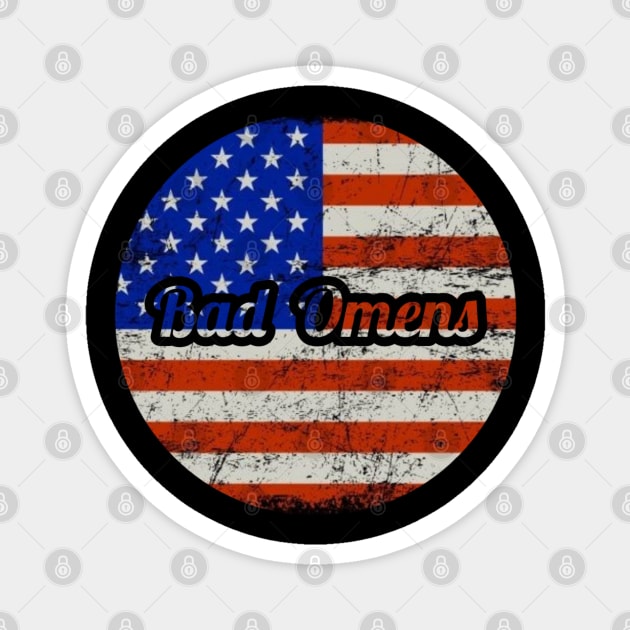 Bad Omens / USA Flag Vintage Style Magnet by Mieren Artwork 