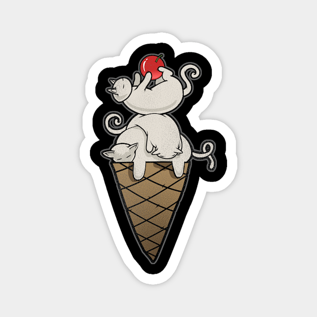 Kitty Cat Ice Cream Cone Cat Humor Magnet Teepublic 3927