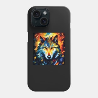 Wolf in Bright Colours. Bold Striking Painting Phone Case