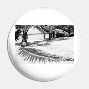 Palm and shadow on beach Pin