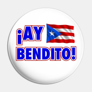 Ay Bendito - Boricua - PR Flag Pin