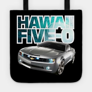 Hawaii Five-O Black Camaro (White Outline) Tote