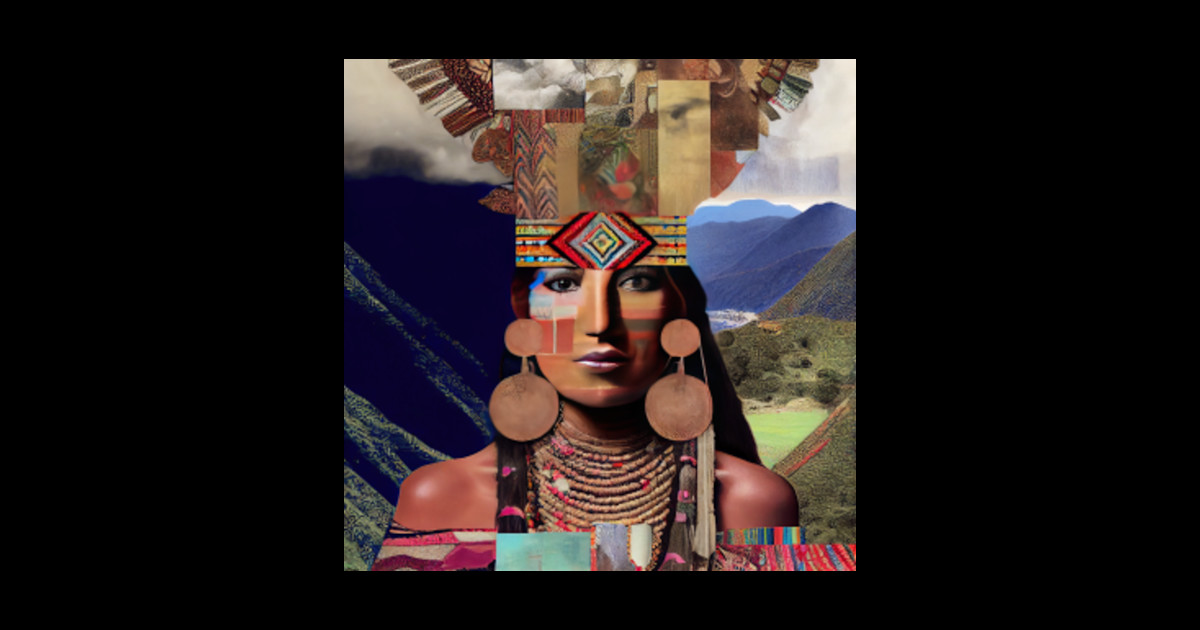 Incan Goddess Collage Artwork Incan Woman Sticker TeePublic