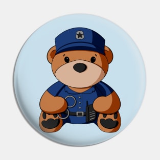 Blue Uniform Police Teddy Bear Pin