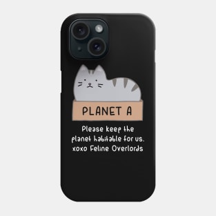 Gray Cat - Habitable Planet (Black) Phone Case