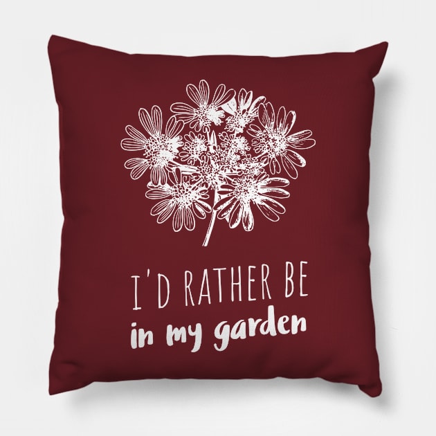 I'd rather be in my garden Pillow by juinwonderland 41