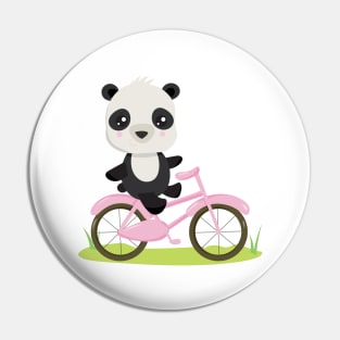 Cute Cycling Panda Pin