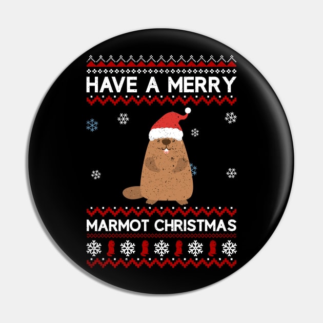 Marmot Have A Merry Xmas Ugly Christmas Pin by maximel19722