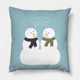 Funny Snowmen Design Pillow