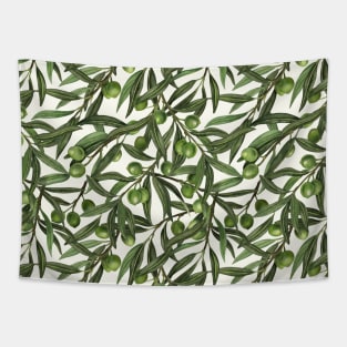 Olive branches on off white Tapestry