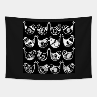 Folkloristic pattern with birds, scandinavian style Tapestry