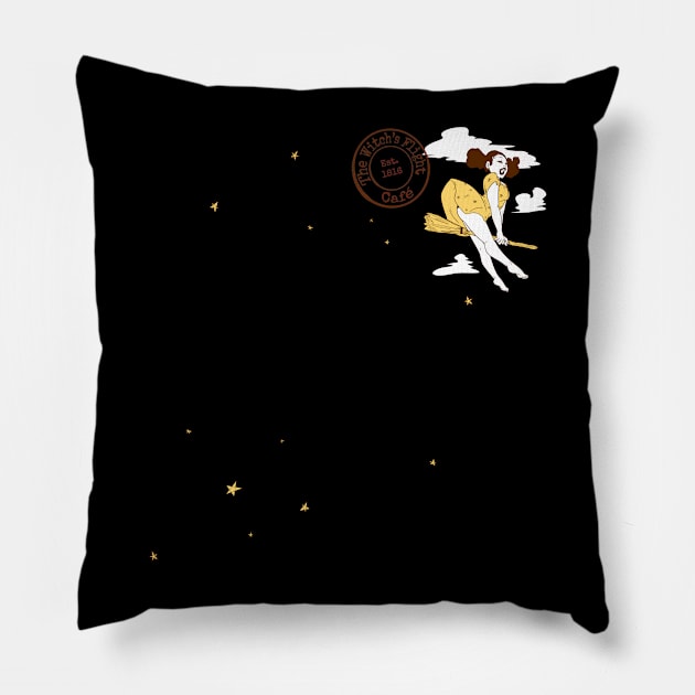 The Witch’s Flight Café Pillow by FindChaos