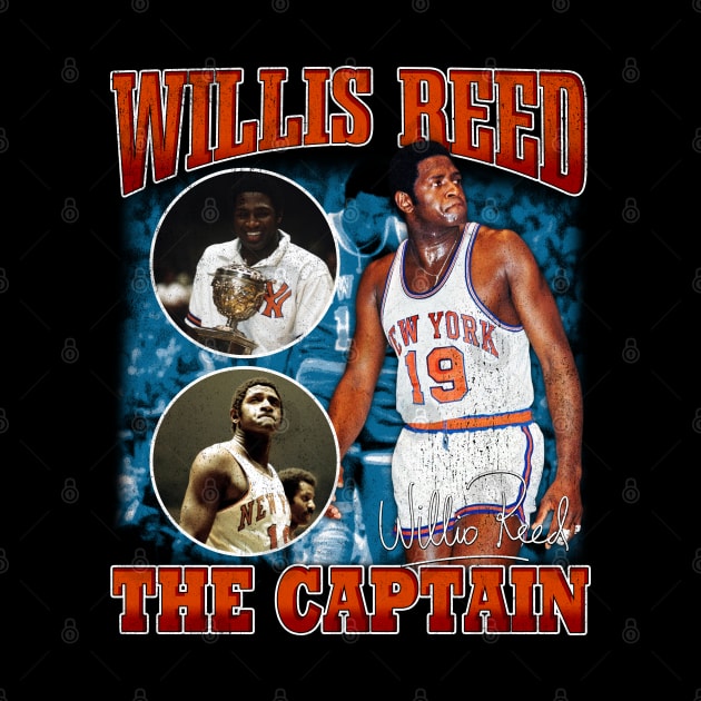 Willis Reed The Captain Basketball Legend Signature Vintage Retro 80s 90s Bootleg Rap Style by CarDE