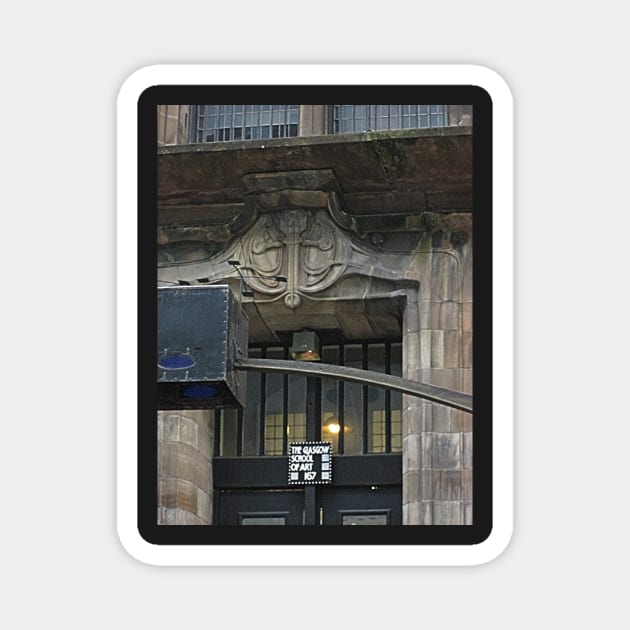 Glasgow School of Art Front Door 2014 Magnet by MagsWilliamson