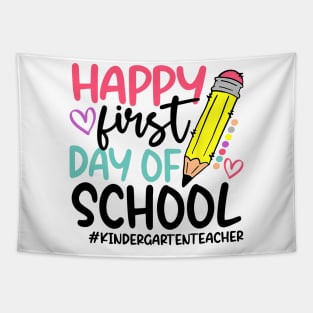 Kindergarten Teacher Happy First Day of school Funny Tapestry