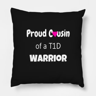 Proud Cousin - White Text - Pink Heart Pillow