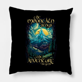 The Mountain Sings, the Adventure Begins -  The Lonely Mountain - Dragon - Fantasy Pillow