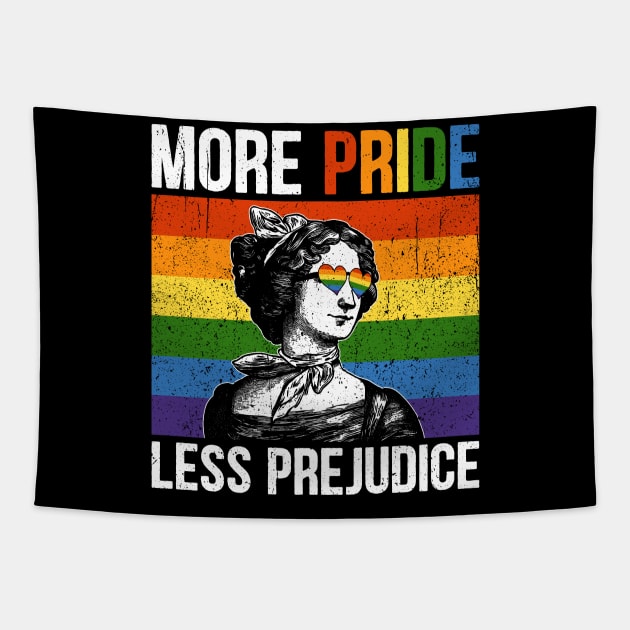 Pride Month More Pride Less Prejudice Jane Austen Tapestry by RetroPrideArts