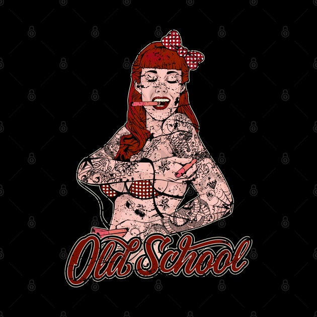 Old School Pinup Tattoo by RockabillyM