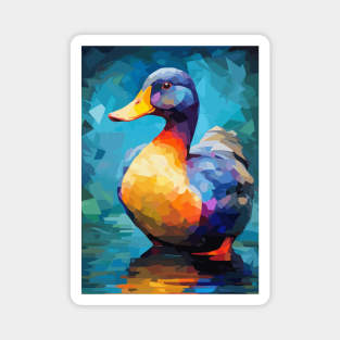 Duck Watercolor Painting Abstract Art Magnet